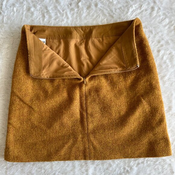 Vintage-Style Mustard Yellow Wool Blend Mini Skirt By Uniqlo Size 6 - Picture 5 of 6